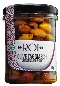 Ligurische Taggiasca Oliven ohne Stein, Olio Roi, 180 g