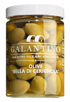 Grüne Riesenoliven der Sorte ,Bella di Cerignola', Galantino, 550 g