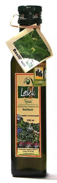 Natives Olivenöl extra mit Basilikum, Laleli, Türkei, 250 ml
