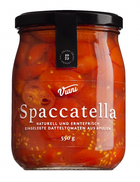 Halbierte Datteltomaten, Pomodorino La Spaccatella, Viani, 550 g