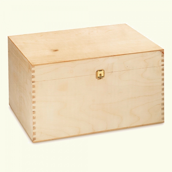 Holzkiste mit Scharnierdeckel für 6 Flaschen