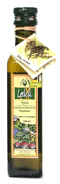 Natives Olivenöl extra mit Thymian, Laleli, Türkei, 250 ml